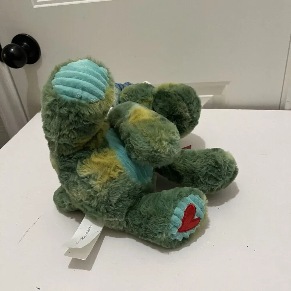 Destination Holiday Triceratops Green Plush Stuffed Animal Toy Heart 11”  2021